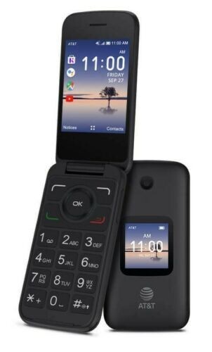 Alcatel AT&T SMARTFLIP 4052R 2.8″ 4GB/0.5GB 4G LTE Prepaid Flip Phone – Black