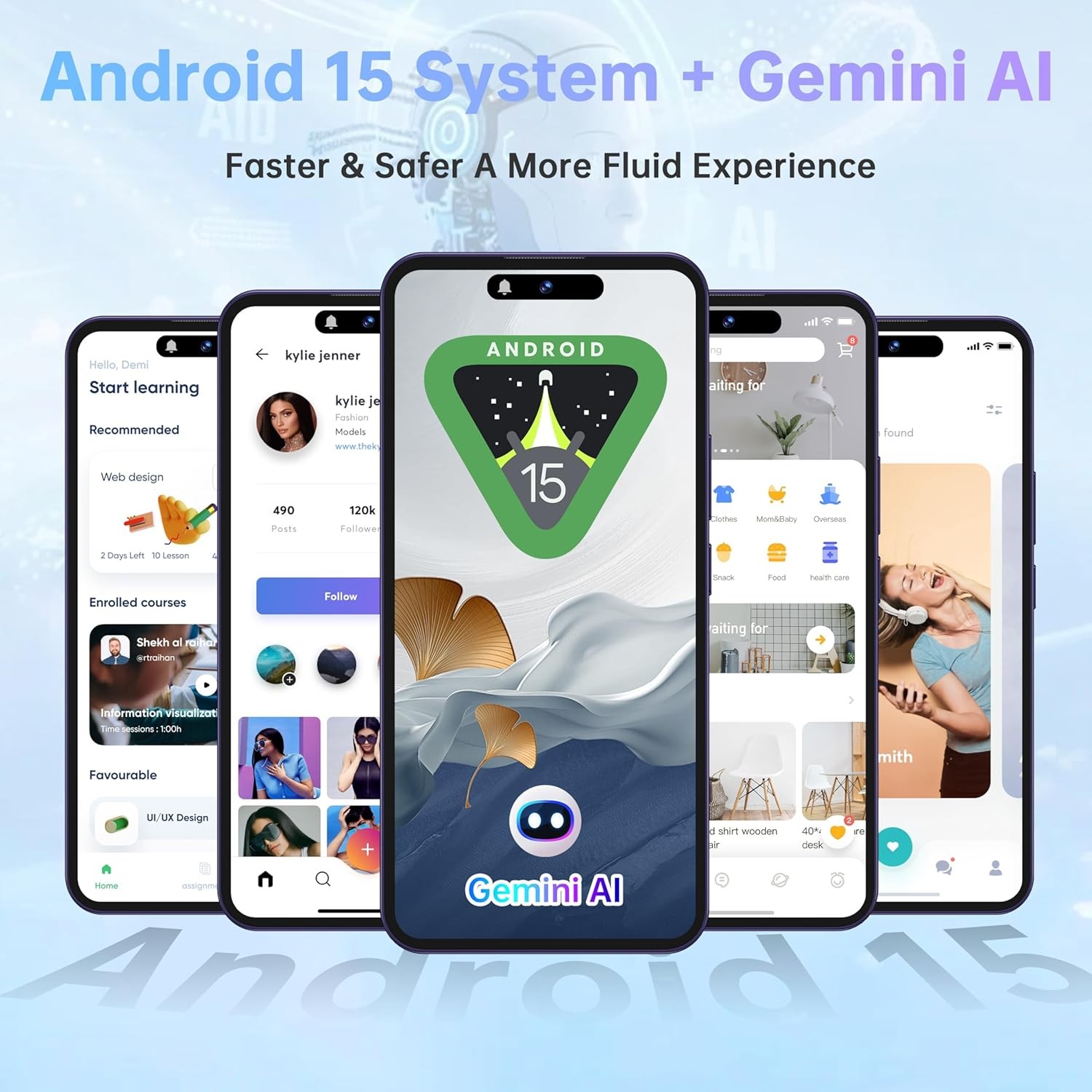 OUKITEL P1 Pro Cell Phone Android 15 16GB+256GB 50MP 120Hz Dual SIM 4G 6.7″ NFC