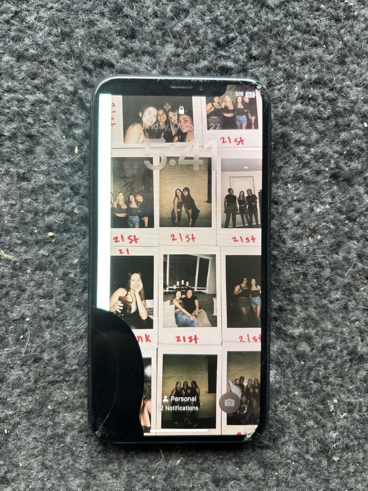 Apple iPhone X A1865 Locked Unknown Passkey, Cracked Front 354852097055541