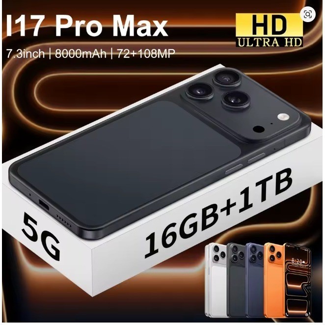 I17 Pro Max Smartphone 7.3in 16GB+1TB Android 15 5G 108MP,,UNLOCK.WITH CHARGE,,