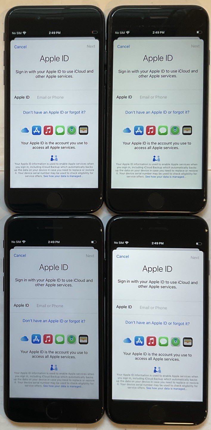 FOUR WEAK BATTERY USED GSM UNLOCKED APPLE iPhone 7, 32GB A1660 MNAC2LL/A PHONES