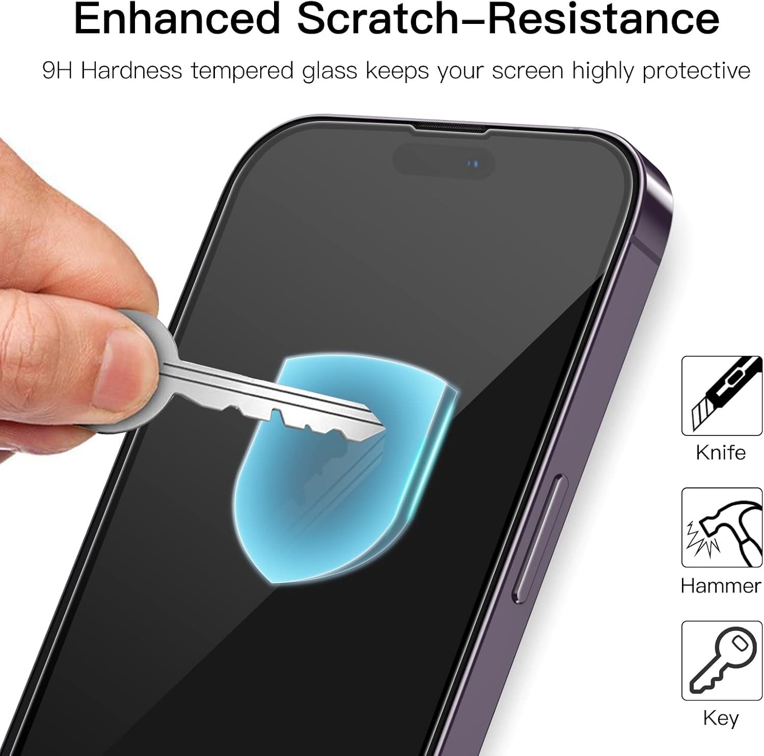 3-Pack Tempered Glass Screen Protector for iPhone 14 Pro Max 6.7-Inch, Case Safe