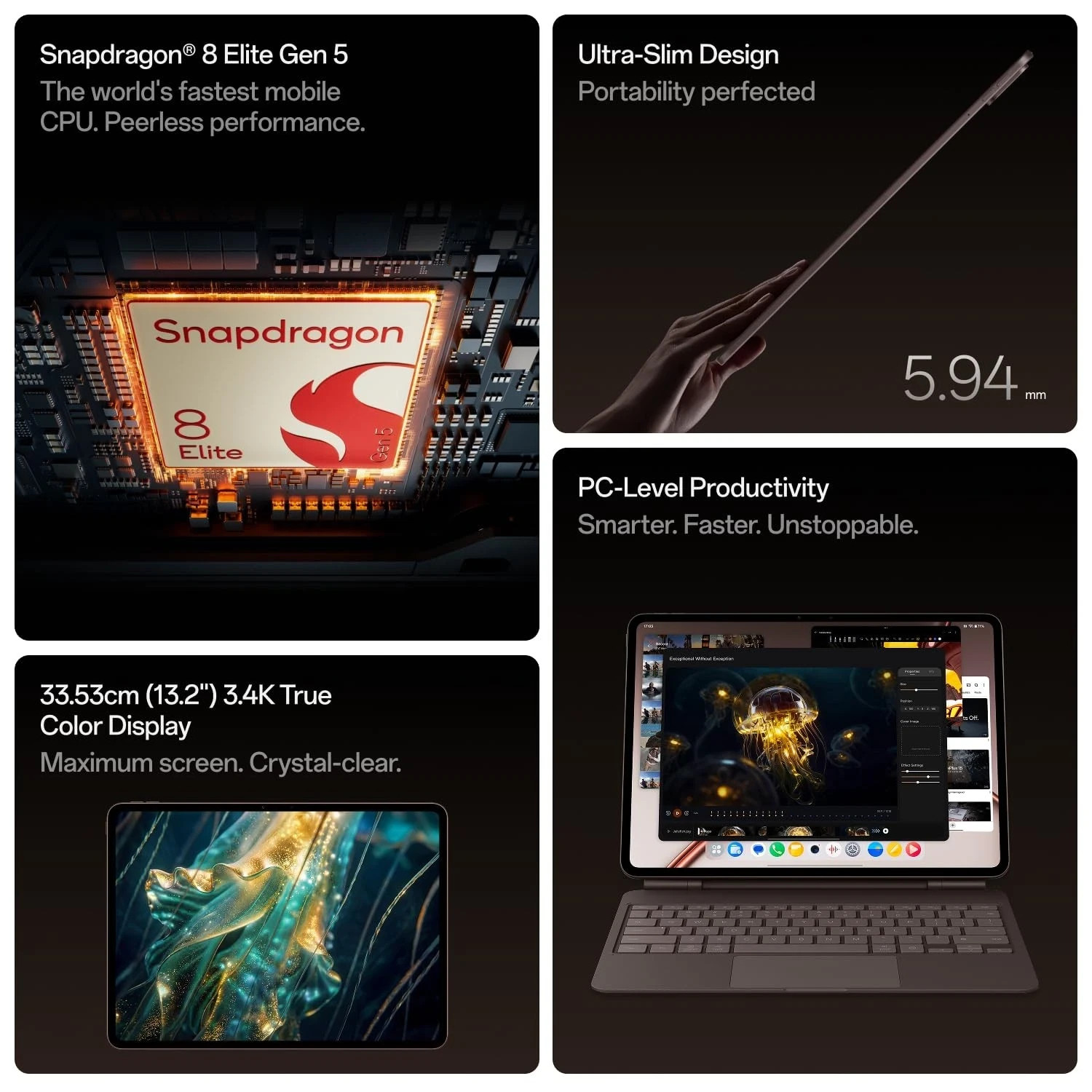OnePlus Pad 4 | 512GB | 12GB RAM | Sage Mist WiFi Snapdragon® 8 Elite Gen 5