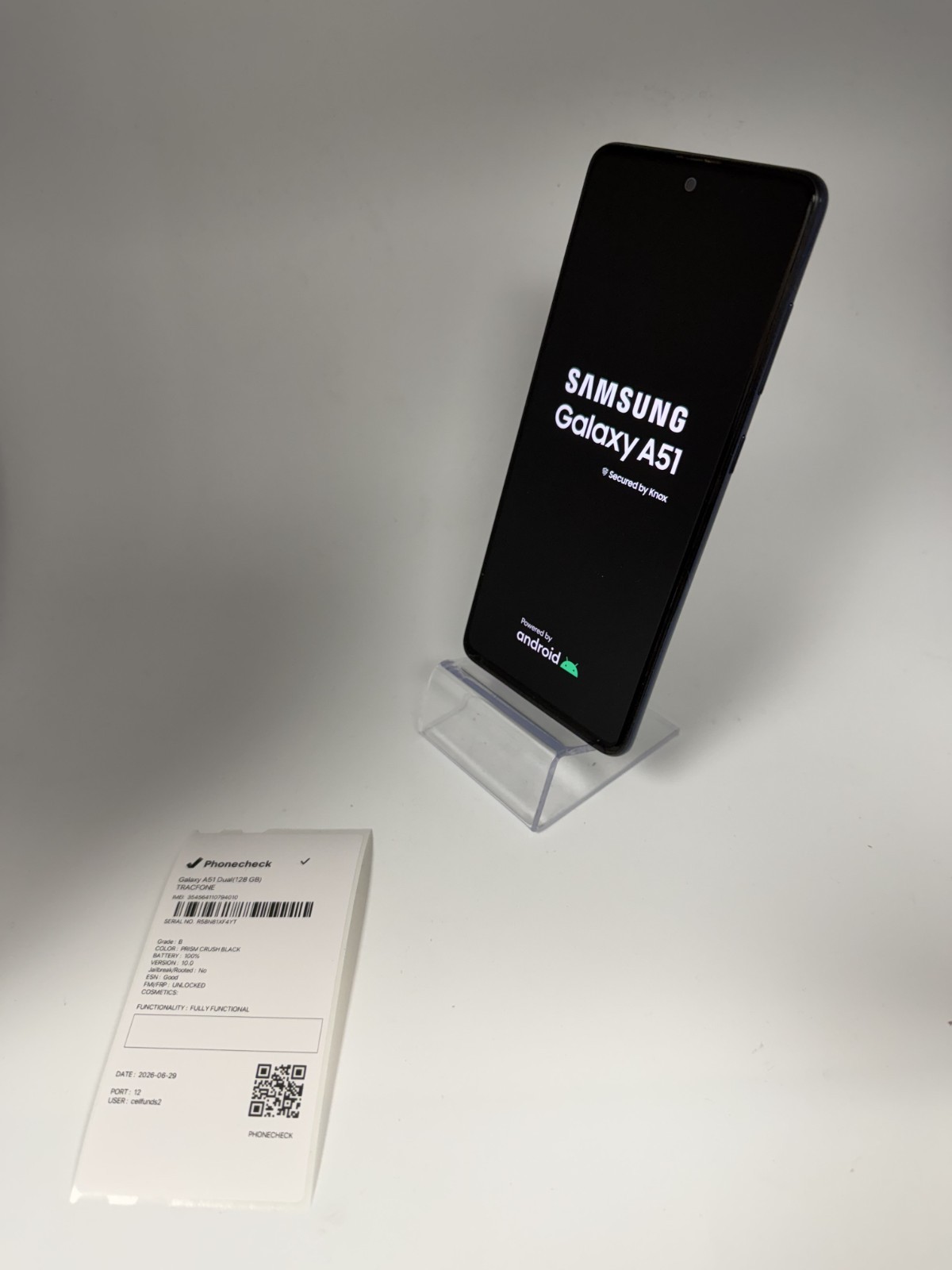 Samsung Galaxy A51 SM-S515DL (TracFone) 128GB Black 6.5” Display-B GRADE