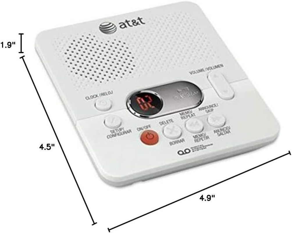 (1740WH) Digital Answesystem with Time and Day Stamp, White, One Size