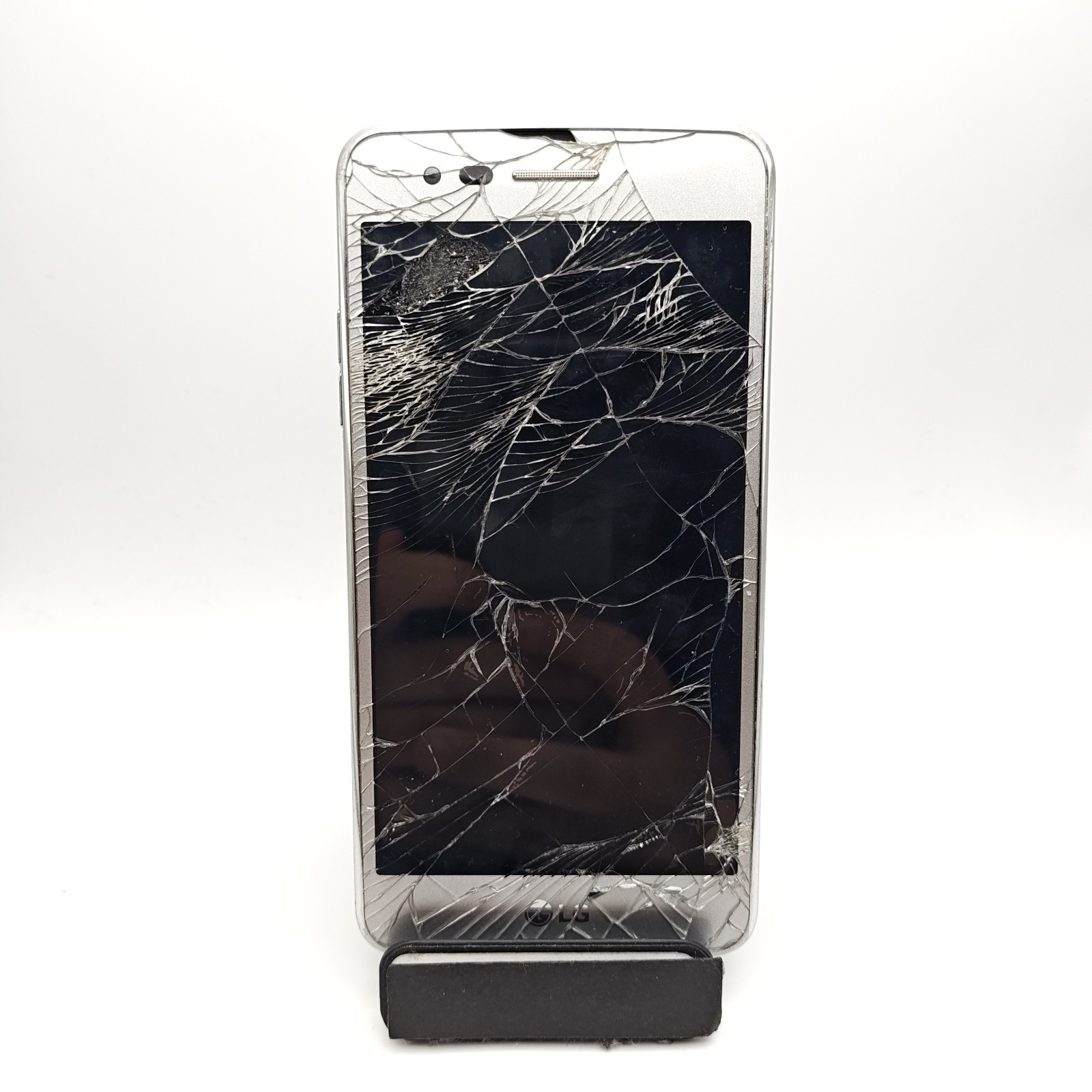LG Aristo MS210 Smartphone (Metro Unlocked) – 16GB Silver – CRACKED #3328