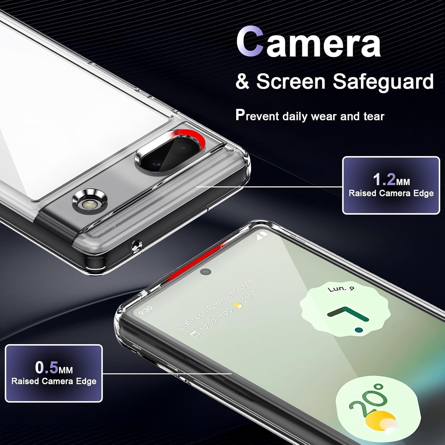 Case for Google Pixel 6a, Military Grade Drop Protection, Anti-Scratch Hard PC B