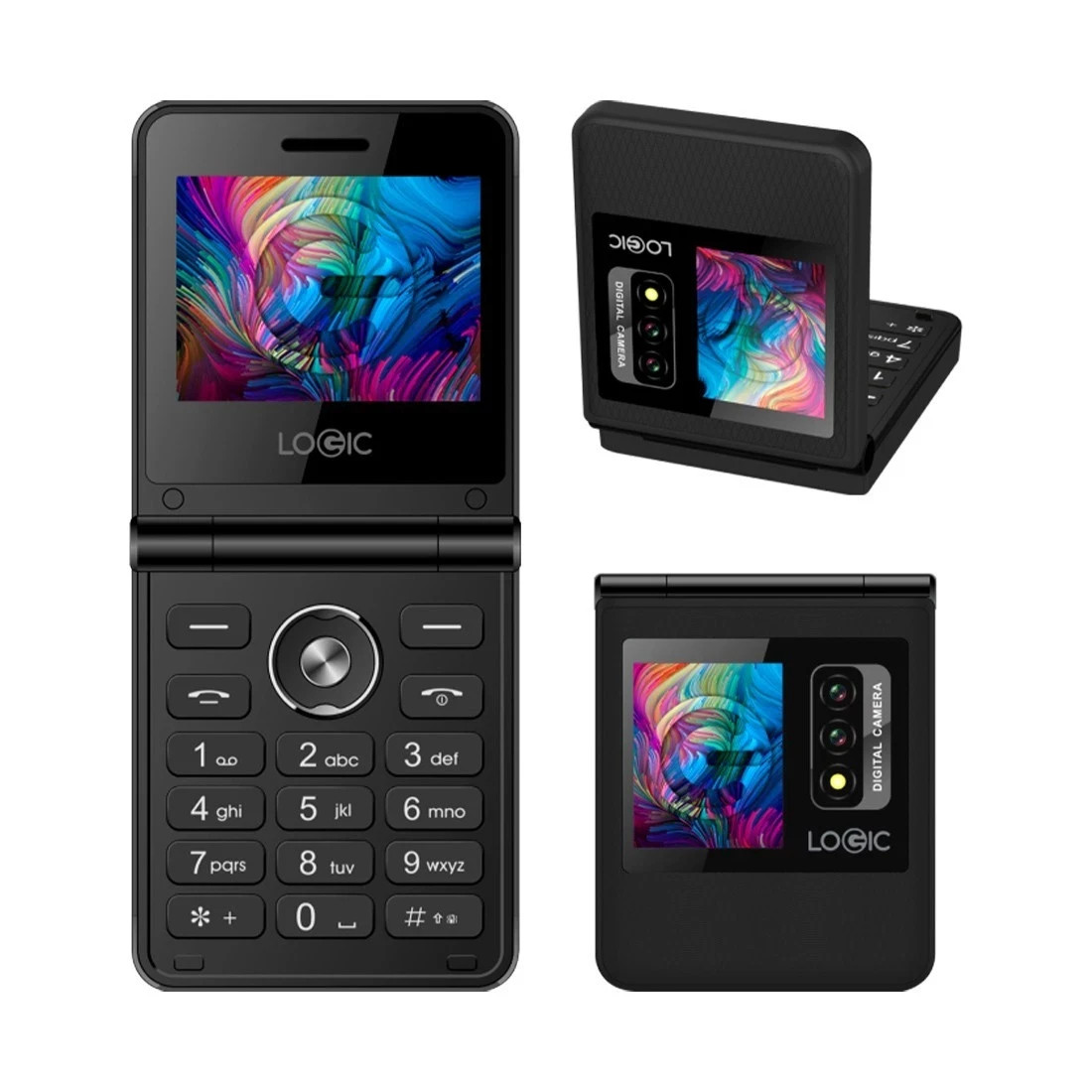 FLIP Phone Logic Z1L 4G Unlocked Dual SIM | SOS Button, Long Battery Life BK