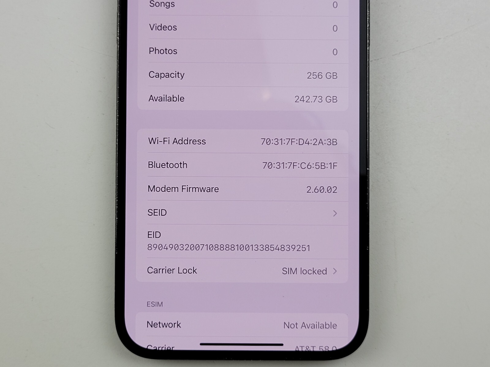 Apple iPhone 14 Pro Max (A2651) 256GB (AT&T) – SMALL ISSUE – Clean IMEI – J3696