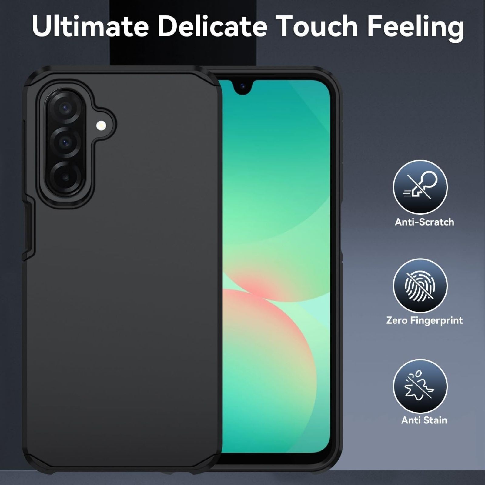 Samsung Galaxy A17 Case: Shockproof Phone Cover with HD Screen Protector, Black
