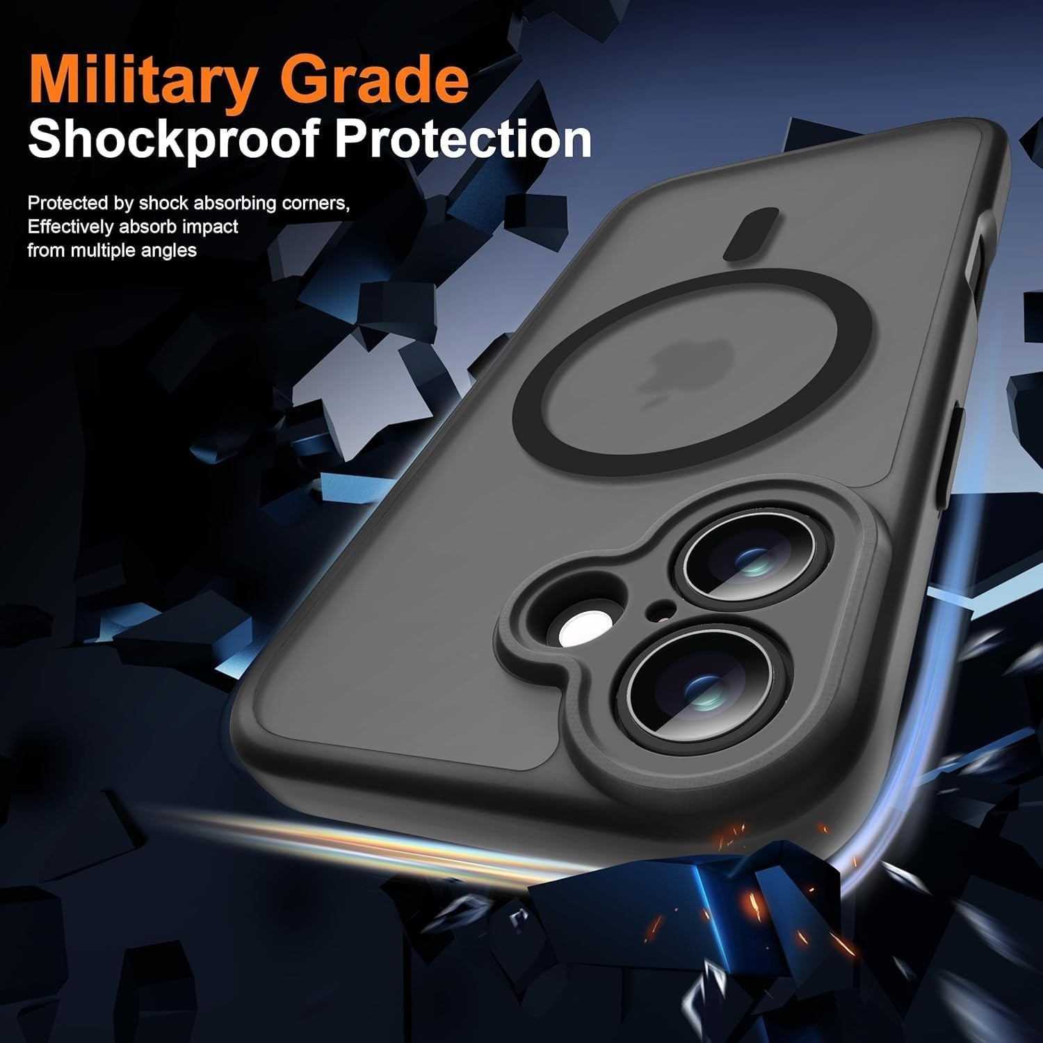 Privacy Case & Screen Protector for iPhone 17 Translucent Matte Shockproof Cover