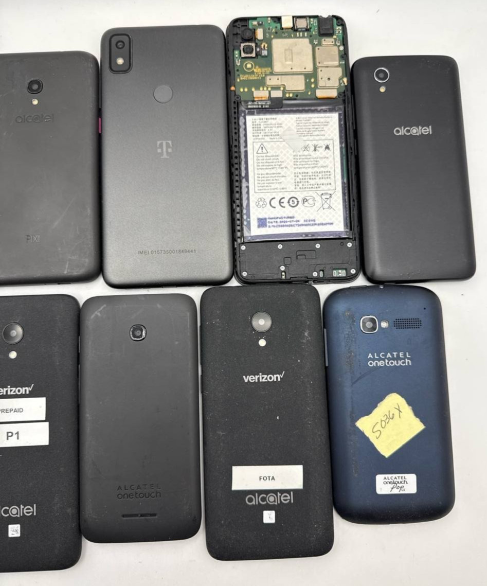 Lot of 10 Android Smartphones Alcatel 3V 1X 3H Plus Pop C5 Revvl 4 No Power READ