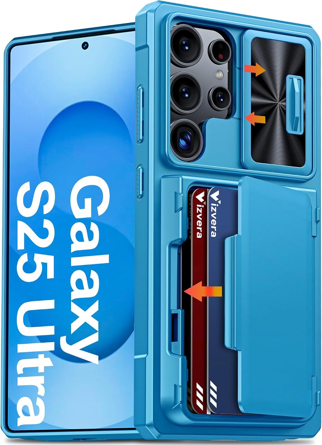 Rugged Shockproof Silicone Wallet Case for Samsung Galaxy S25 Ultra 6.9″ RFID