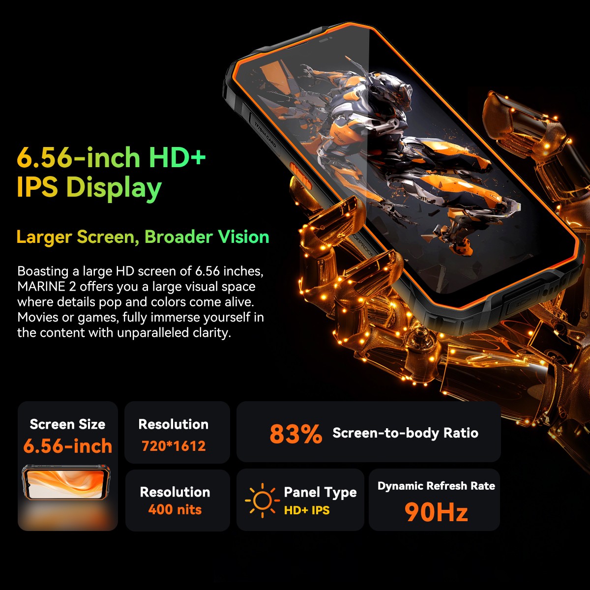 Blackview OSCAL MARINE 2 AI Rugged Smartphone 24GB256GB 11000mAh Android G2U