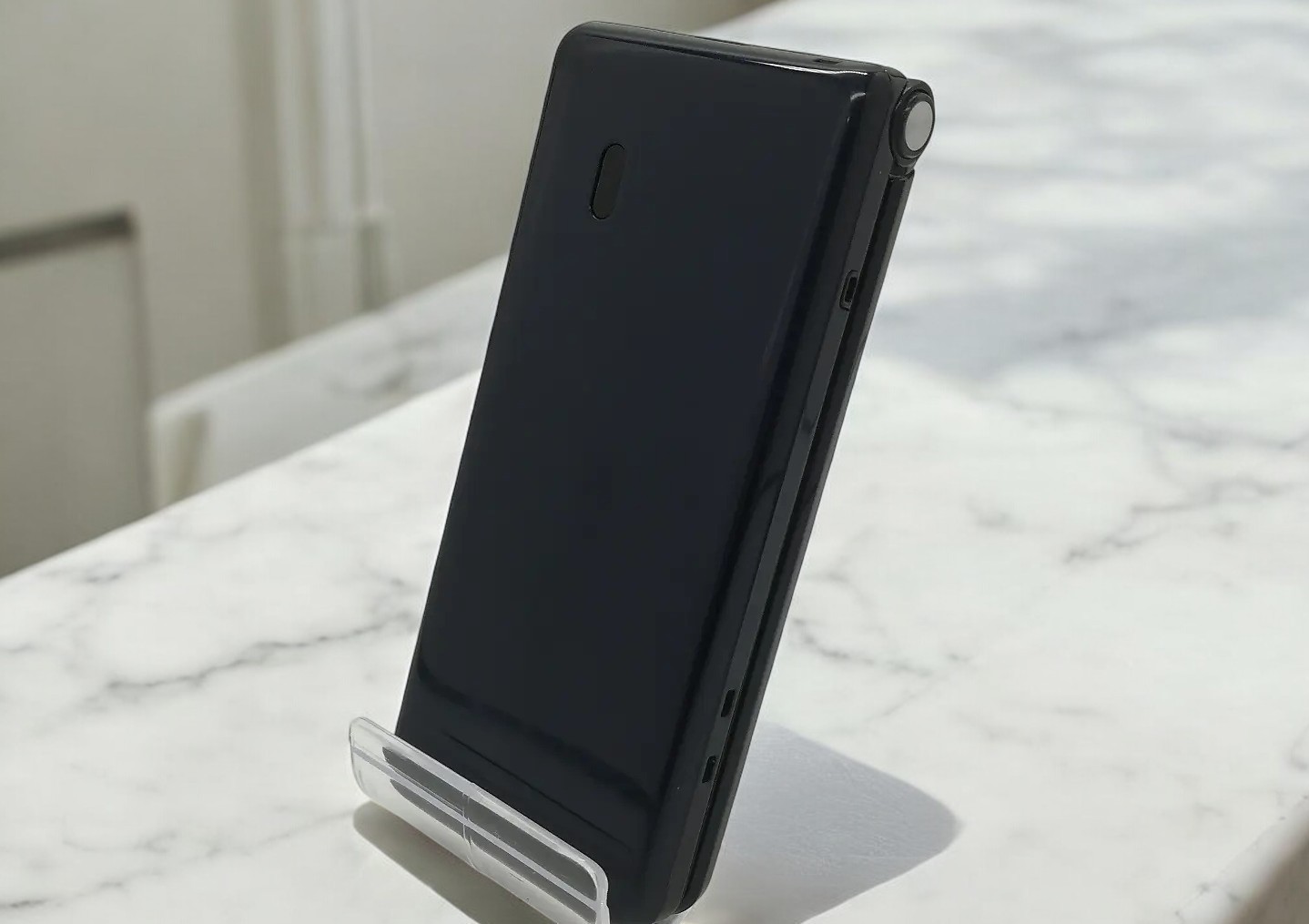 Sharp AQUOS SH-02K Keitai Flip Phone Blue Black Unlocked SIM Free From JP Used