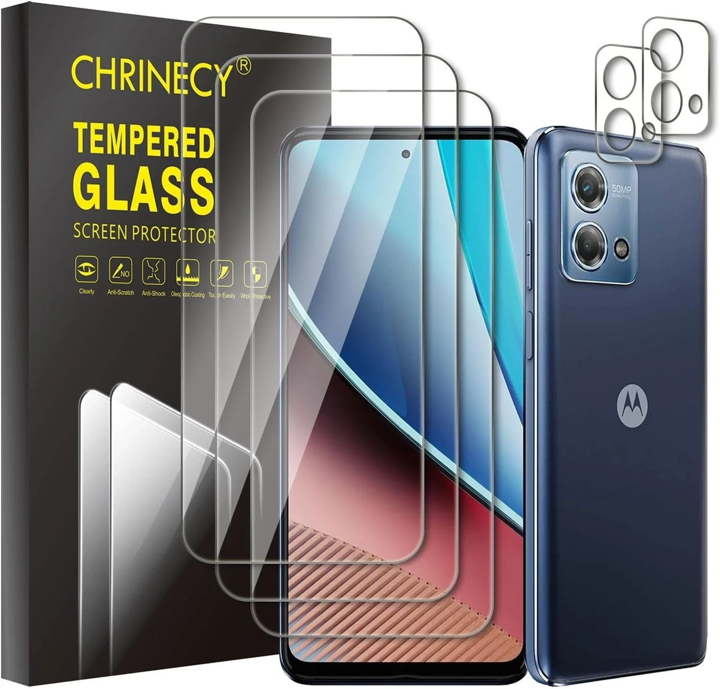 6 in1 for Moto G Stylus 5g 2023,3 pack Screen Protector Film and Camera Lens, 9H